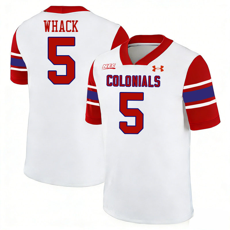 Robert Morris Colonials #5 Donta Whack College Football Jerseys,Uniforms Stitched-White